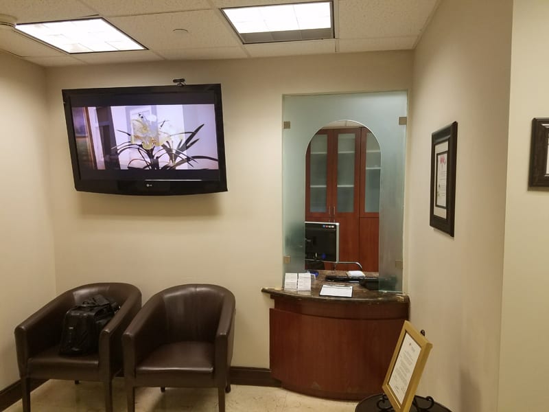 Miami Office of Dr. Hadeed: check-in area