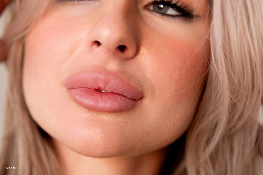 Up close of a womans face